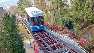 Neuer Wagen Seilbahn Rigiblick Zürich 2025 Foto Markus Seitz Archiv standseilbahnen.ch