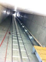 Schrägaufzug für Material im Brückenpfeiler der Poyabrücke - Pont de la Poya - Fribourg